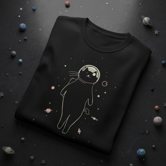 Camiseta Galactic Cat Voyager Design – Space Cat Astronaut (Criador carregado)