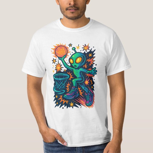 Camiseta Galactic Dunk: Alien in Kicks! (Frente)