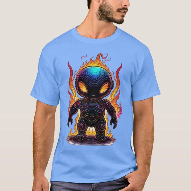 Camiseta Galactic Flame Chibi: Alienígena Blaze (Frente)
