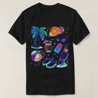 Camiseta Galactic Summer Vibes – Neon Futurista