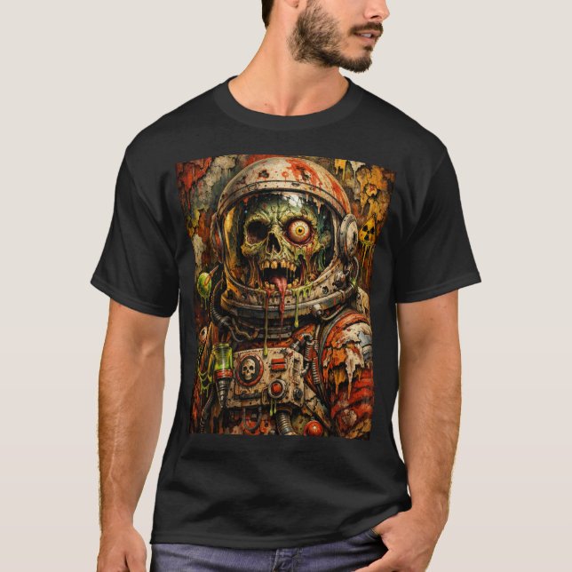 Camiseta Galactic Undead: Zombie Astronaut Graphic Tee (Frente)