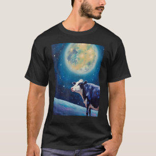 Camiseta Galáctico Moo-niverso Bovino Adorável Além das Est