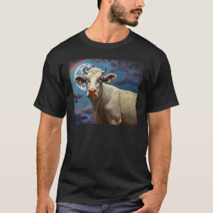 Camiseta Galáctico Moo-niverso Bovino Adorável Além das Est