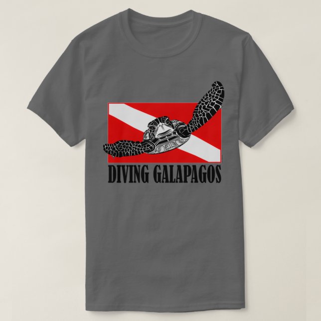 Camiseta Galápagos a mergulhar com Tartaruga Marinha (Frente do Design)