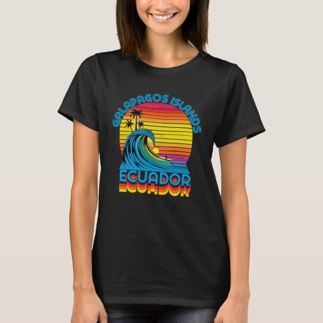 Camiseta Galapagos Islands Retro Throwback Surf & Beach Sou (Frente)