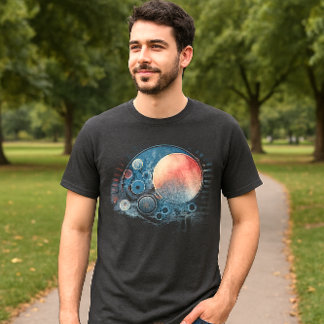 Camiseta Galáxia Aquarela Arte Abstrata Cinza