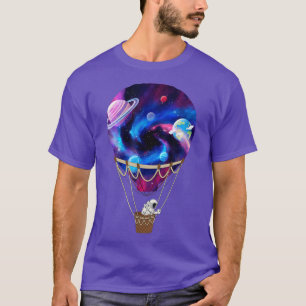 Camiseta Galáxia Astronauta Espacial do Balão de Ar Quente