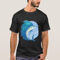 Galáxia Azul Mágica Peixe-Espada Arte Oceânica