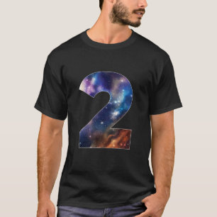 Camiseta Galáxia com 2 anos de idade Espaço segundo anivers