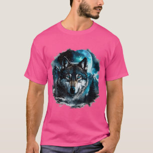 Camiseta Galáxia da Floresta Moon de Terra Icy do Lobo das