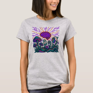 Camiseta Galáxia de Cogumelo Cerebral Psicodélico - Mente C