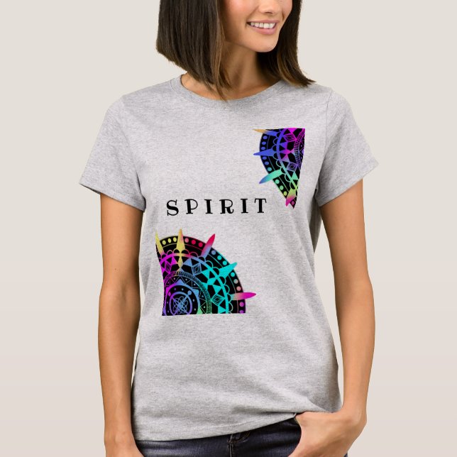 Camiseta Galáxia de Cores Espirituosas de Mandala - Estrela (Frente)