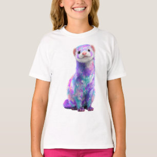 Camiseta Galáxia de Furão Colorido para Crianças