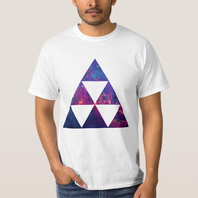 Camiseta Galáxia do hipster / Triângulo Espacial (Frente)
