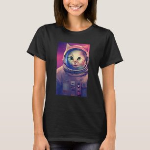 Camiseta Galáxia Engraçado do Gatinho de Astronauta Engraça