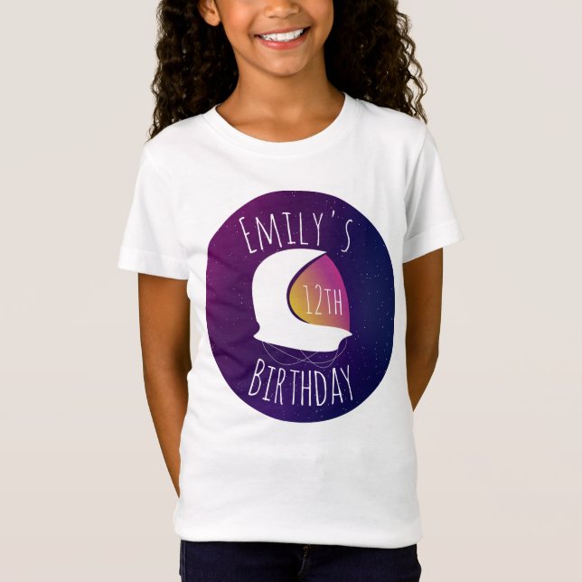 Camiseta Galáxia Espacial Astronauta Festa de aniversário d (Frente)