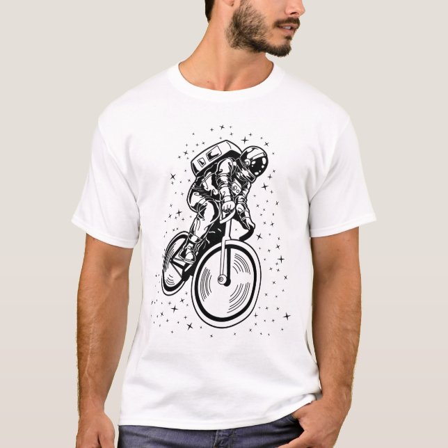 Camiseta Galáxia Espacial Exterior do Biker Spaceman (Frente)