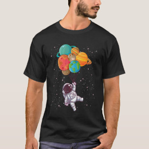 Camiseta Galáxia Espaço Exterior Astronauta Planetas Balão