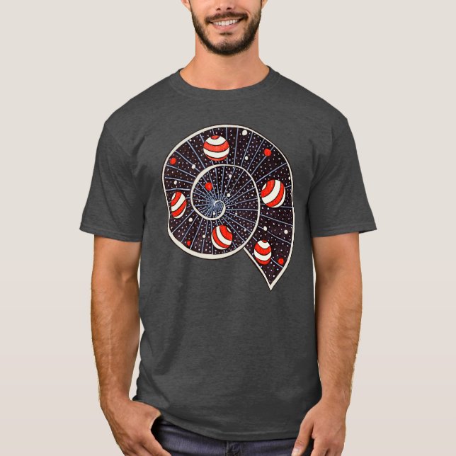 Camiseta Galáxia Espiral Planetas da Bola de Praia Engraçad (Frente)
