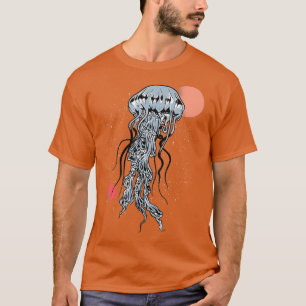 Camiseta Galáxia-Jellyfish Oceano Espacial Oceano Animal Sc
