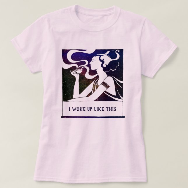 Camiseta Galáxia Personalizada Art Nouveau Mulher Chic Engr (Frente do Design)