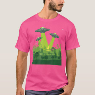 Camiseta Galáxia Ufo Raptando Alienígena Sci Fi Extraterres
