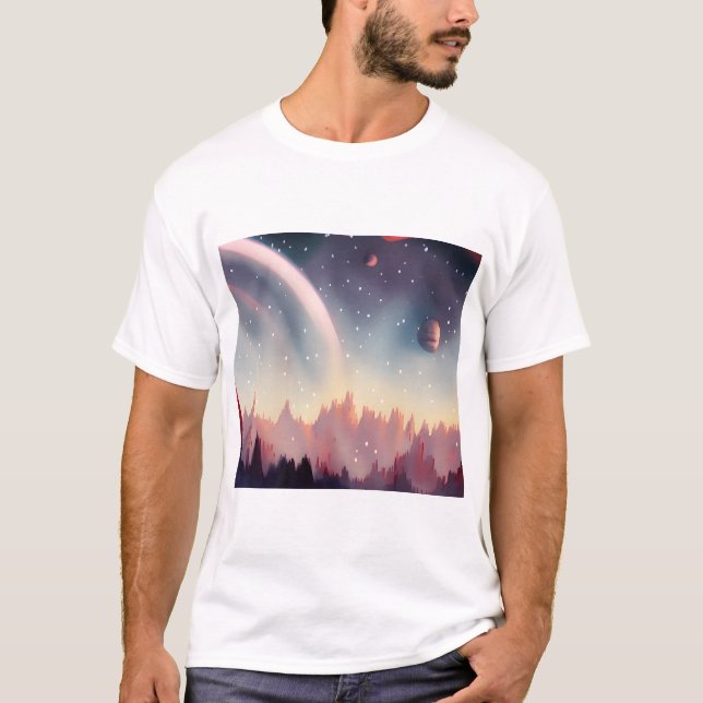 Camiseta Galáxia, Universo, Estrelas, T-Shirt Espacial Exte (Frente)