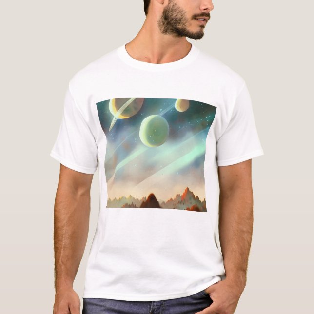 Camiseta Galáxia, Universo, Estrelas, T-Shirt Espacial Exte (Frente)