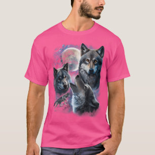 Camiseta Galáxias E Estrelas Do Lobo Da cinza Sob O Espaço