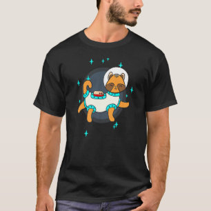 Camiseta Galáxias Espaciais Estrelas Voando Gatinho De Gato