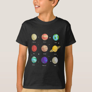 Camiseta Galáxias Espaciais Planetas Solares Vênus Mars Júp