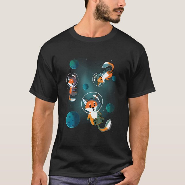 Camiseta Galáxias Fox Espaços Estrelas Natal Aniversário Gi (Frente)