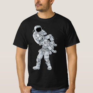 Camiseta Galaxy BJJ Astronauta Tee Voando Armbar Jiu-Jitsu