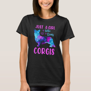 Camiseta Galaxy Corgi Apenas Uma Menina Corgi Espacial Corg