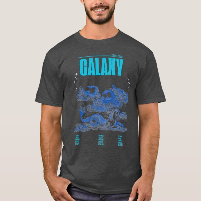 Camiseta Galaxy Fantasy Sea Creatures Art Tee (Frente)