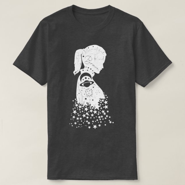 Camiseta Galaxy Girl Madre Astrology Witchy Gothic (Frente do Design)