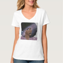 Galaxy Girl V-Neck T Shirt