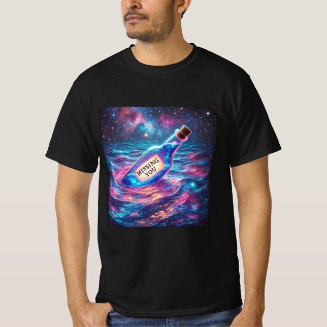 Camiseta Galaxy Message Bottle Mens (Frente)