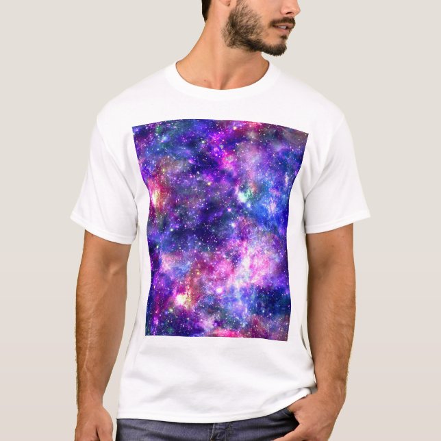 Camiseta Galaxy Night Impressão Cosmic Design (Frente)