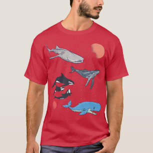 Camiseta Galaxy Space Whale Shark Beluga Humpback Ocean Orc