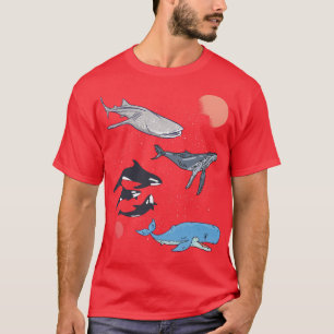 Camiseta Galaxy Space Whale Shark Beluga Humpback Ocean Orc