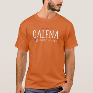 Camiseta Galena Illinois Estados Unidos em Grande Tamanho