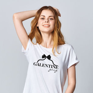 Camiseta Galentine gang Amigo Namorados Negro Arco