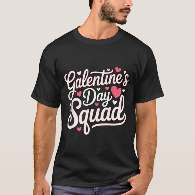 Camiseta Galentine's Day Squad For Friends Festive Ladies V (Frente)