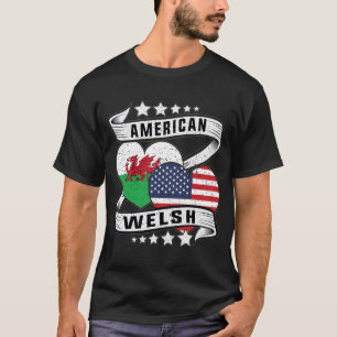 Camiseta Galês americano metade americano metade Walsh