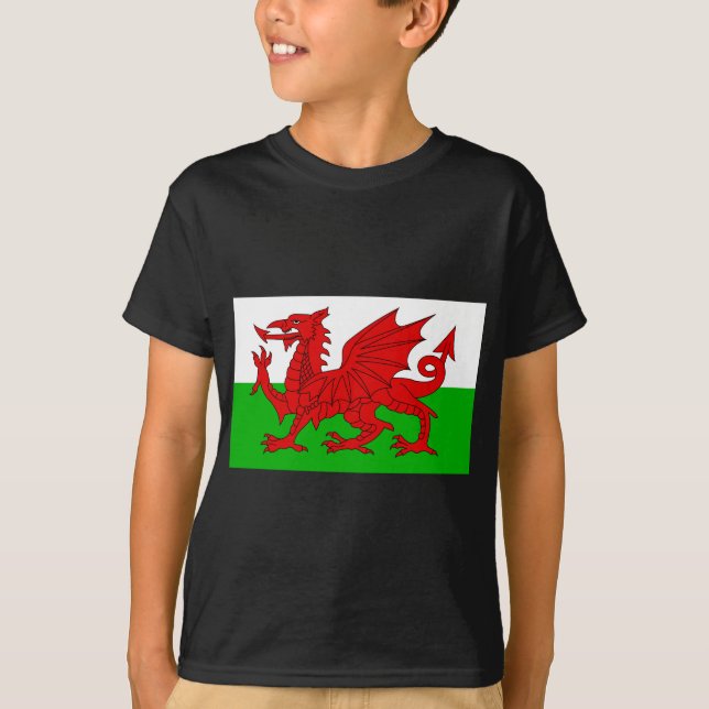 Camiseta Galês/bandeira de Wales - imagem de alta qualidade (Frente)