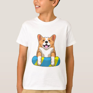 Camiseta Galês Corgi em Nadação com conselho de Nadação
