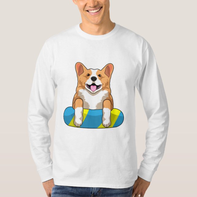 Camiseta Galês Corgi em Nadação com conselho de Nadação (Frente)