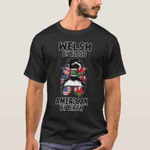 Camiseta Galês Por Blood American Por Birds Welsh Roots