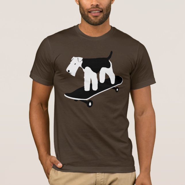 Camiseta Galês Terrier Skateboarding (Frente)
